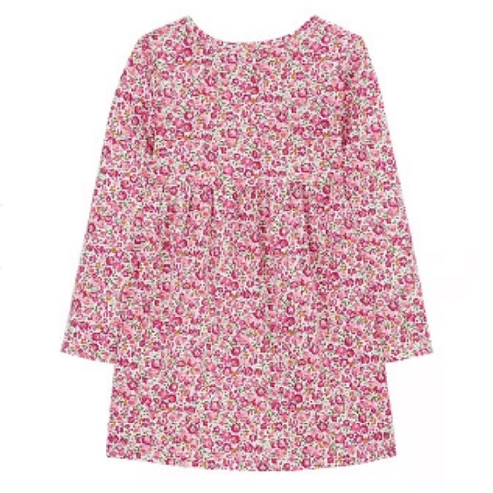 Carter's UEC Girls Sz 12 Pink Floral Long Sleeve Casual Cotton Dress